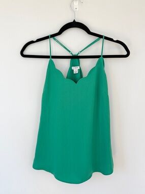 J. Crew Emerald Green Scalloped Camisole